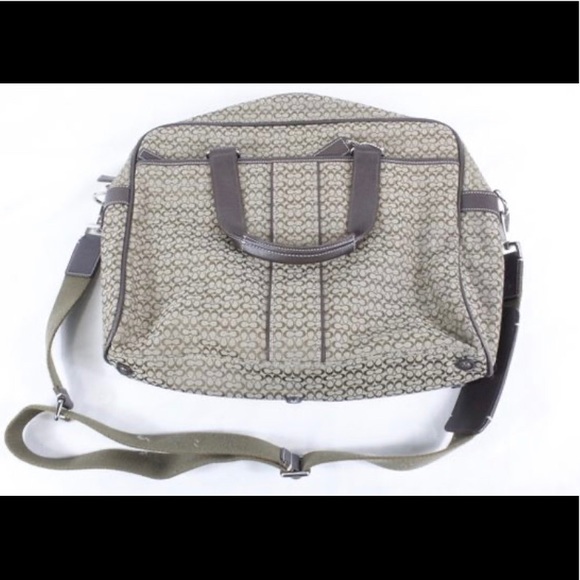 Coach💥VINTAGE~RARE💥Brown Monogram Extra Large Laptop Carrier - Picture 1 of 7